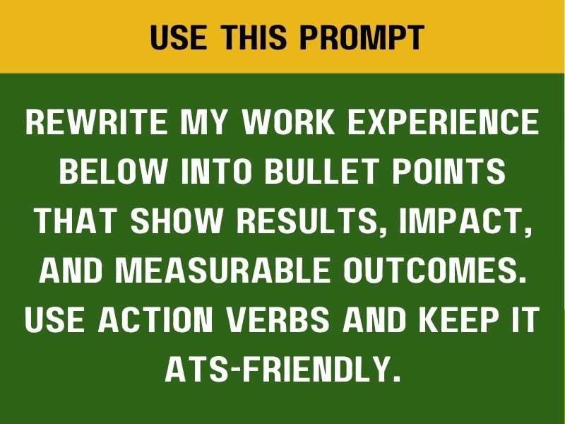 ChatGPT Prompts to Rewrite Your CV