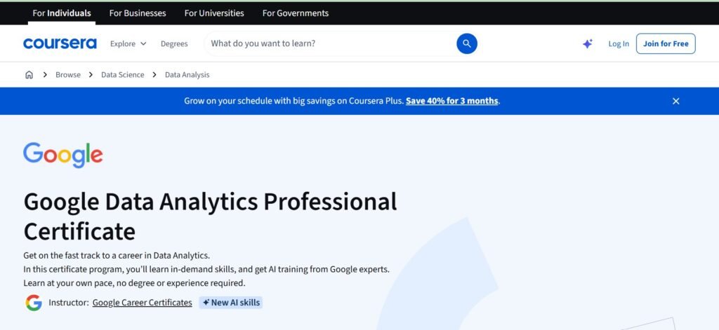 Google Data Analytics on Coursera