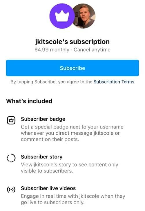 Instagram Subscriptions