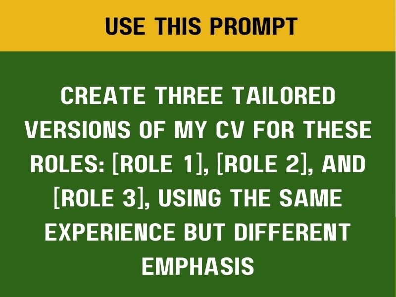 tailored versions of my CV