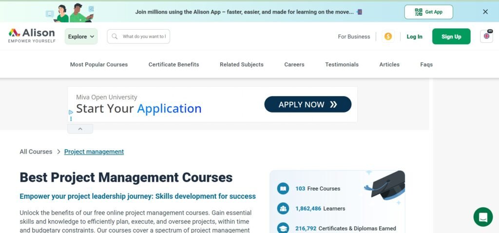 Alison Project Management Essentials