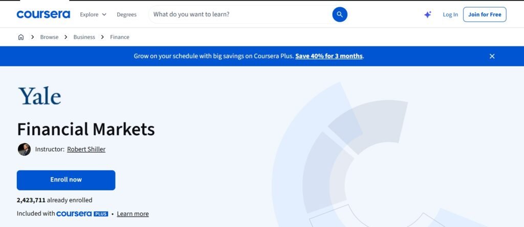 Coursera Financial Markets by Yale University