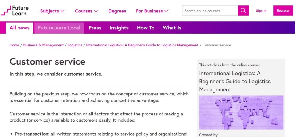 FutureLearn – Customer Service Courses