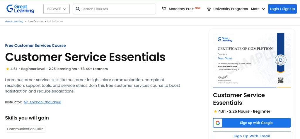 Great Learning – Customer Service Basics