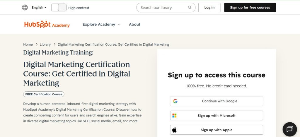 HubSpot Academy Digital Marketing Certification