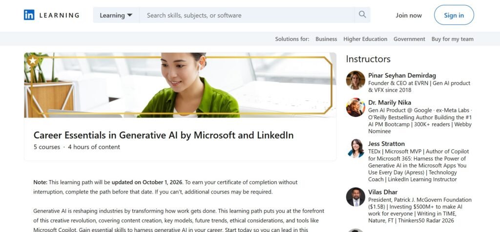 LinkedIn Learning Career Essentials in Generative AI