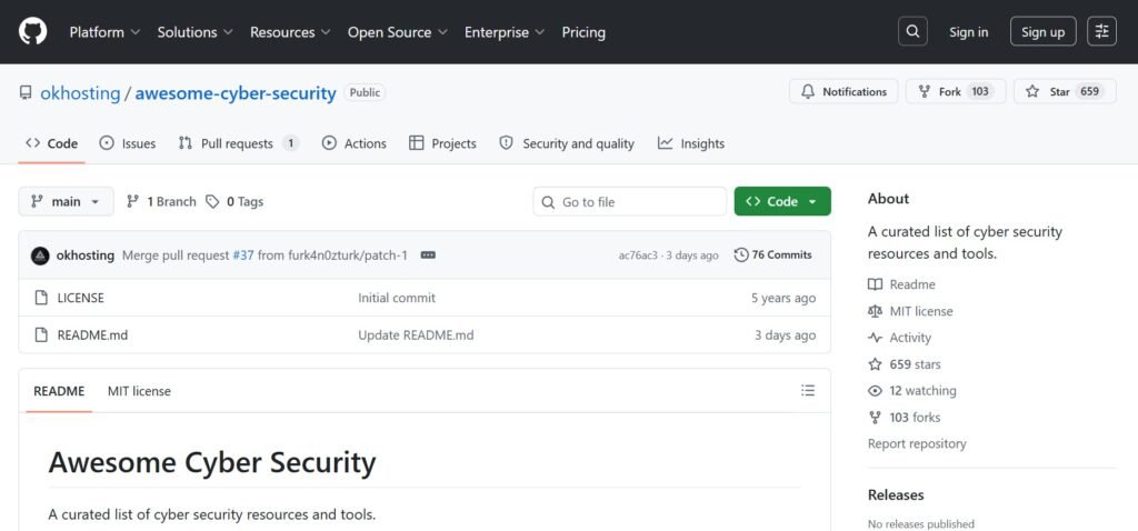 Awesome Cybersecurity Resources