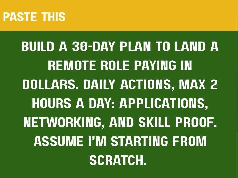 Create a 30-Day Job Search Plan
