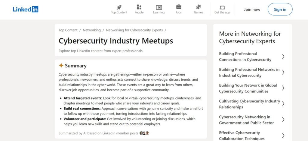 LinkedIn Cybersecurity Groups