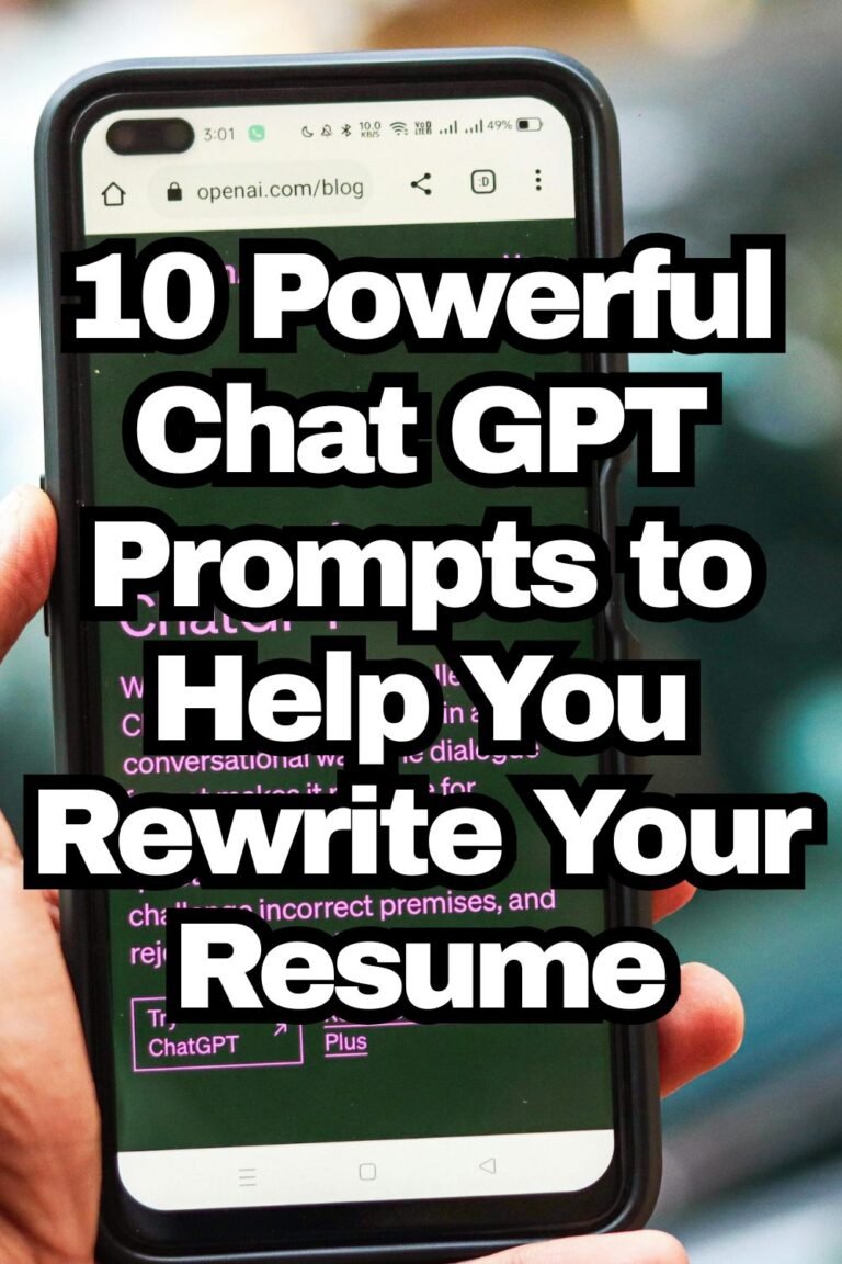 10 Powerful Chat GPT Prompts to Help You Rewrite Your Resume