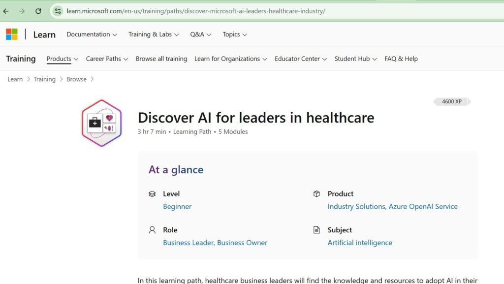 Discover AI for Leaders in Healthcare