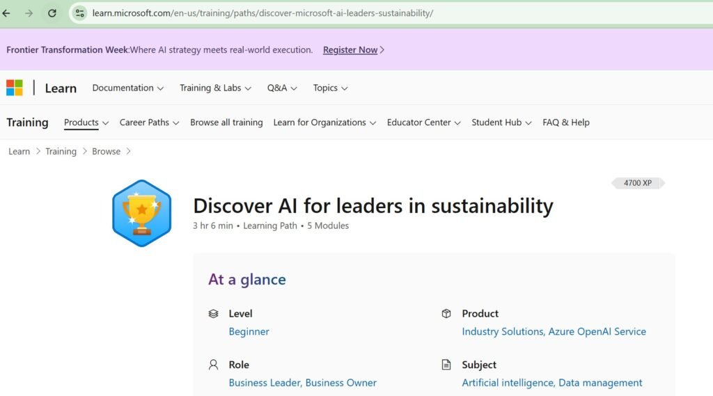 Discover AI for Leaders in Sustainability